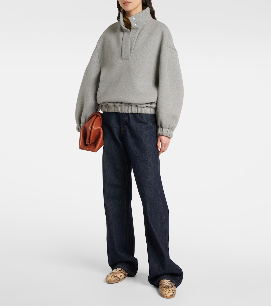 Кроссовки из кожи с эффектом змеи Dries Van Noten, бежевый — фото 3