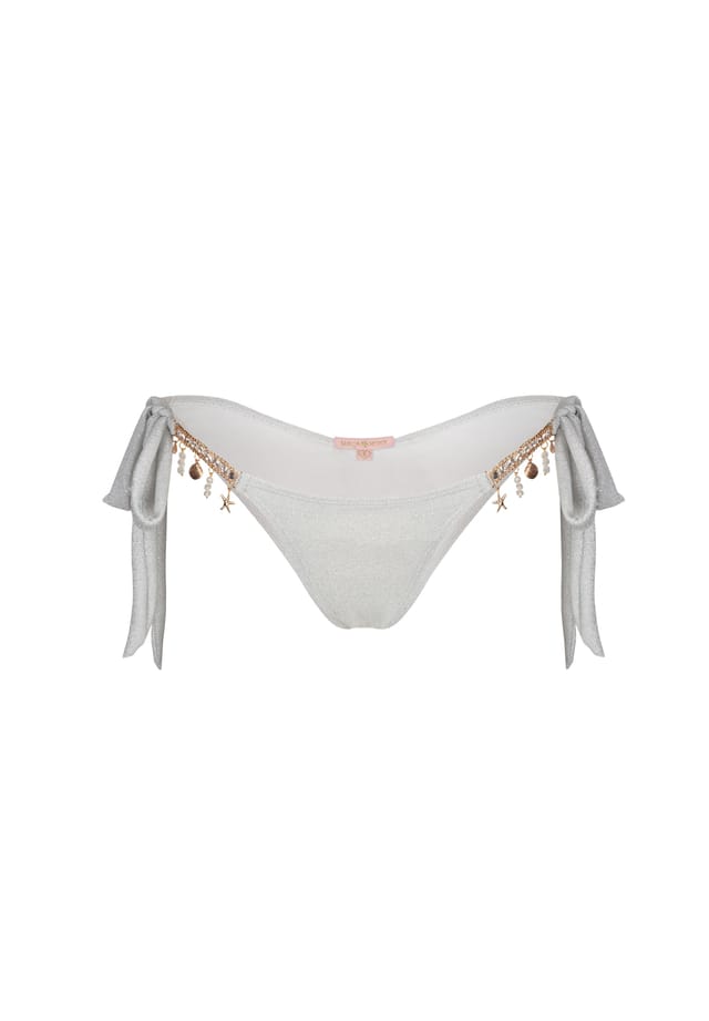 

Плавки бикини Lumiere Seychelles с блестками и подвесками Moda Minx, белый