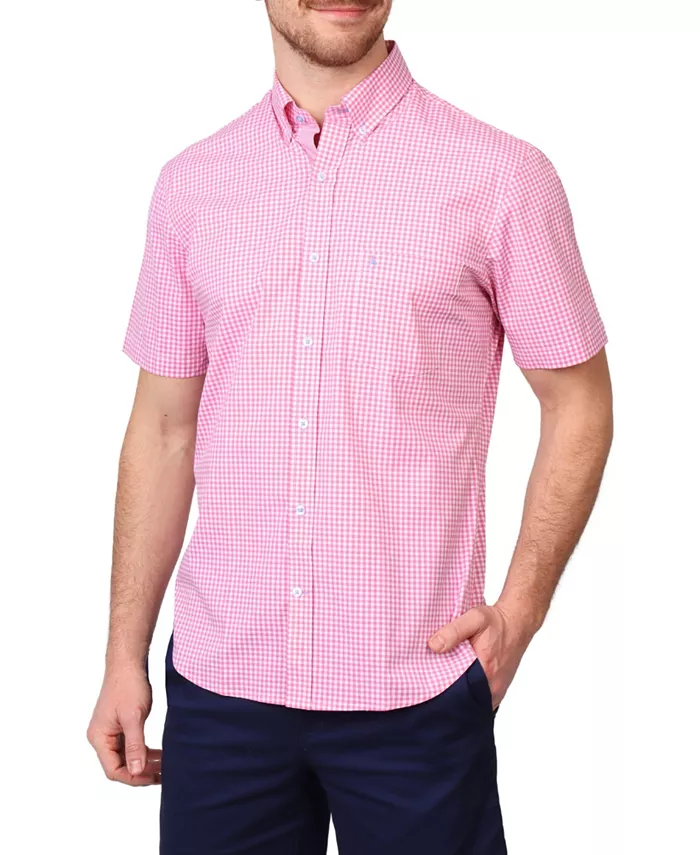 

Мужская рубашка с коротким рукавом Signature Gingham Tailorbyrd, розовый