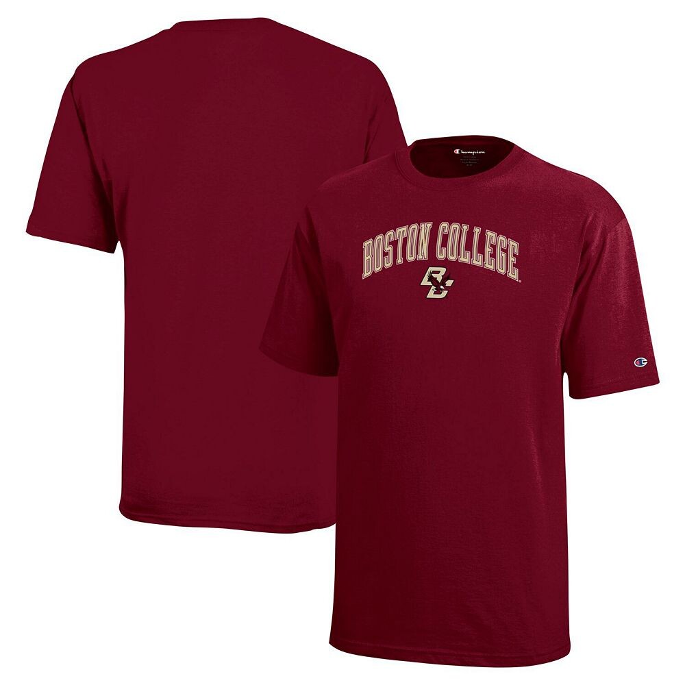 Молодёжная футболка Champion Maroon Boston College Eagles Arch Over Logo, цвет Bos Red