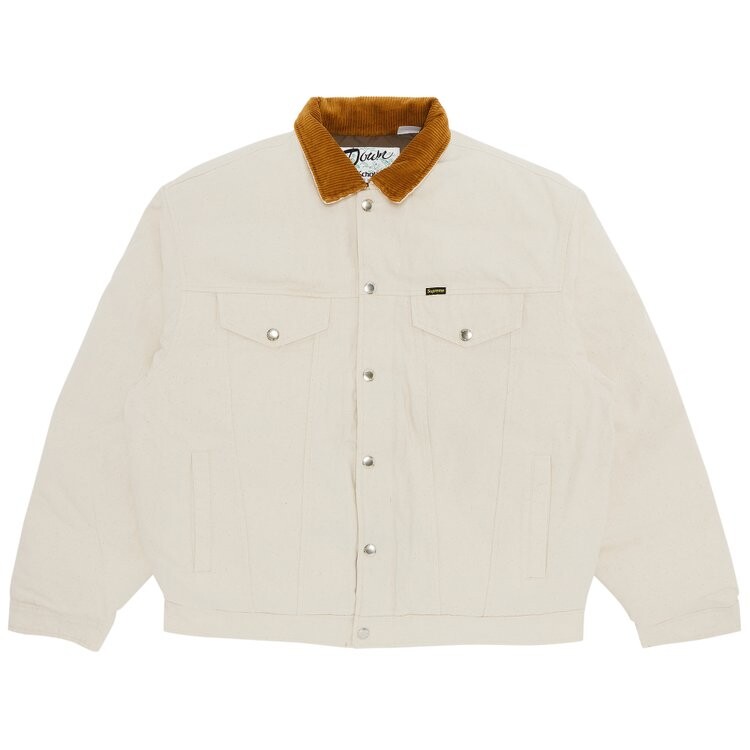 

Куртка Supreme x Schott Canvas Down Trucker Jacket, кремовый