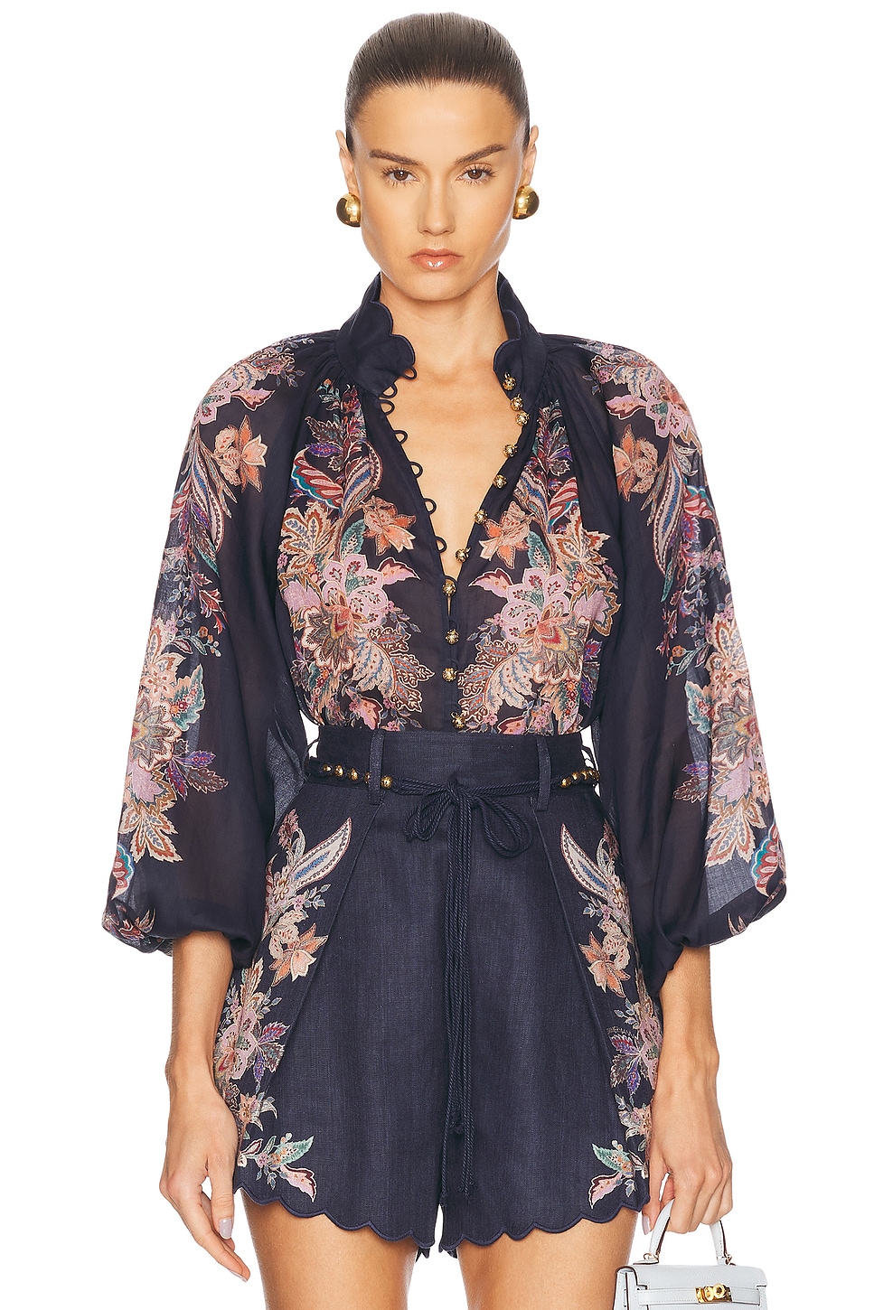

Блузка Rhiannon Billow Zimmermann, Navy Multi Paisley