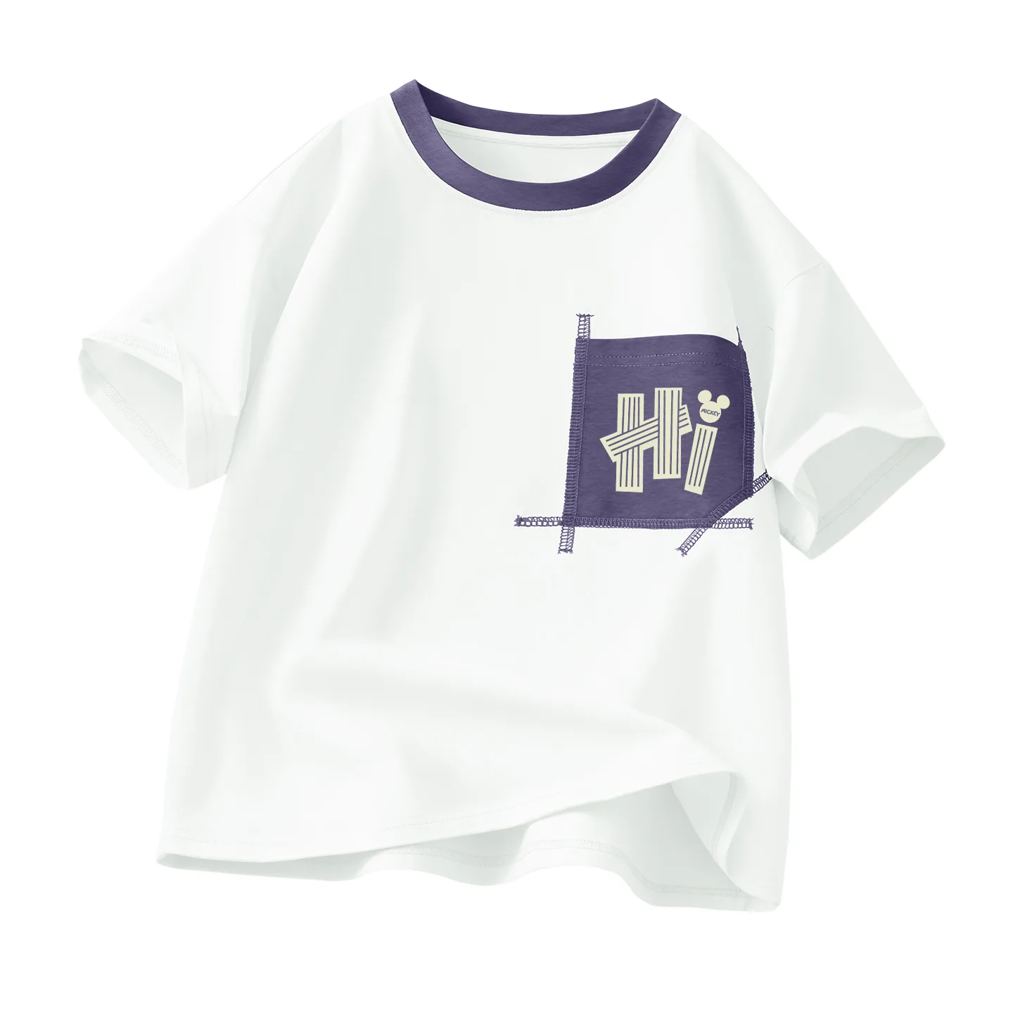 Футболка для детей Crew Neck Moderate Disney, di halo k белый