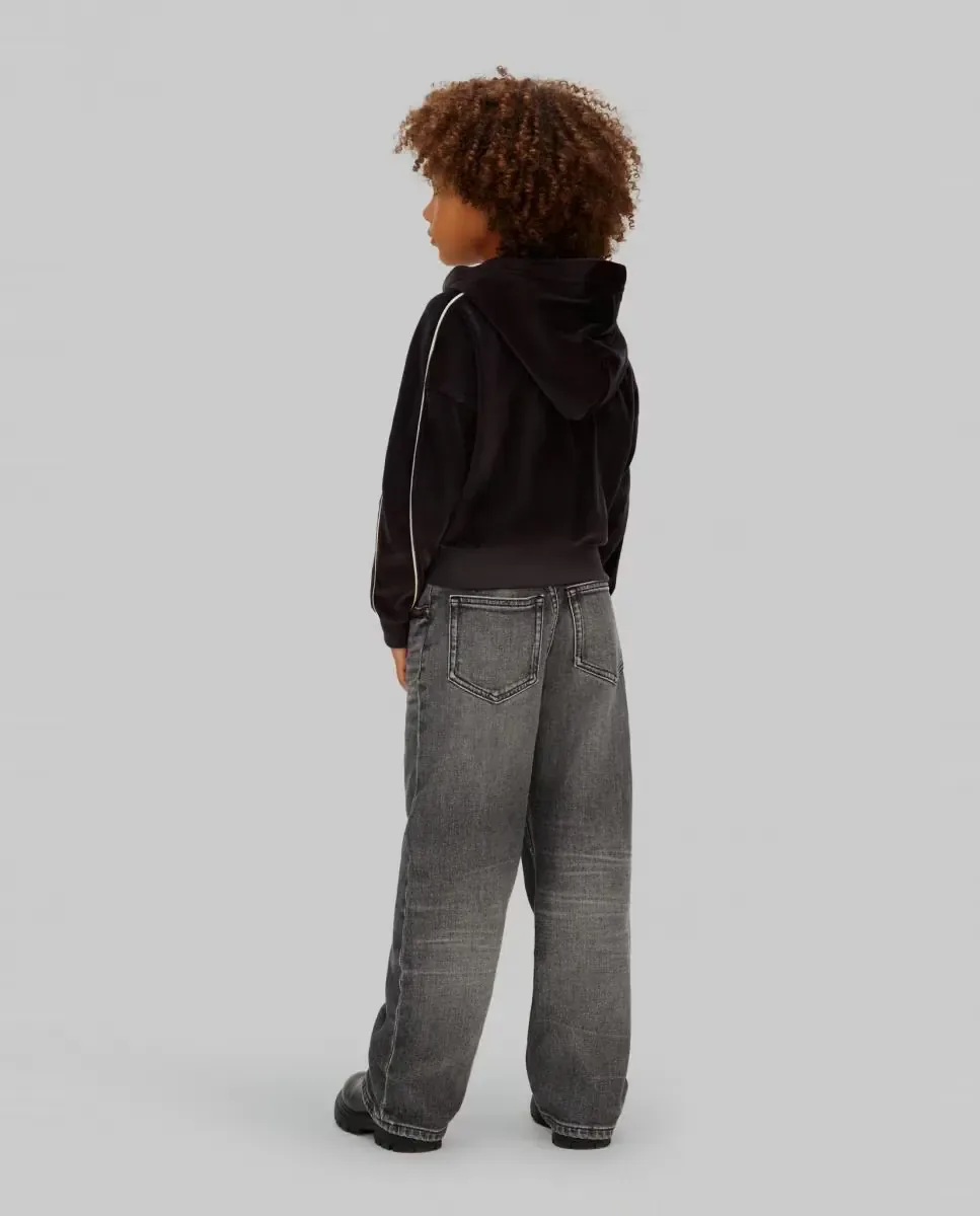 Детская толстовка из бархата Calvin Klein, черный — фото 3