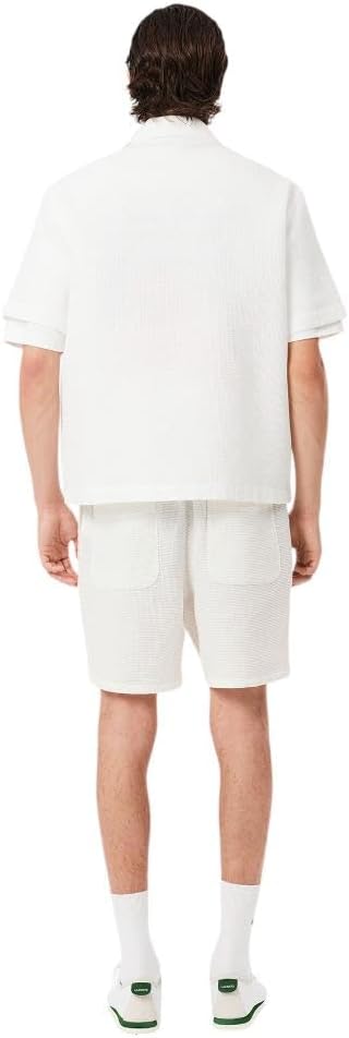 Шорты Lacoste мужские свободные вафельные 6.25", White — фото 3