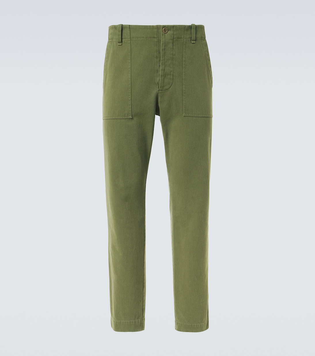 

Валерио хлопковые прямые брюки The Row, Khaki Green