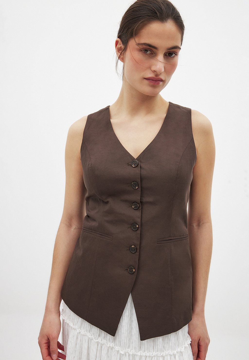 

Жилет BLEND V NECK NA-KD, коричневый