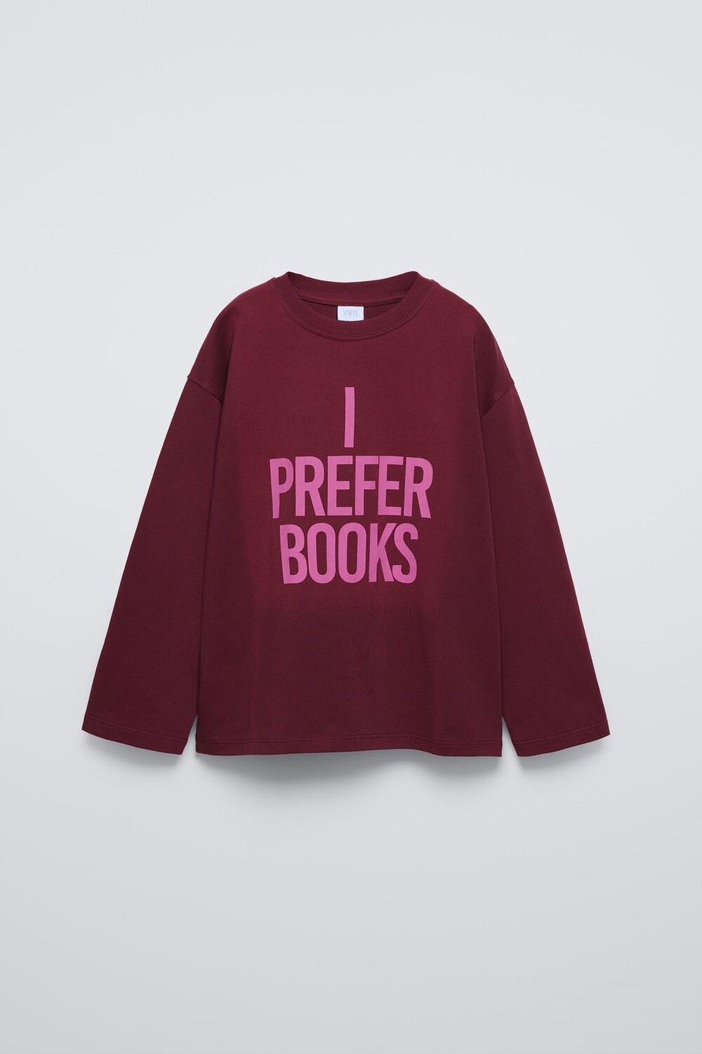 

Футболка с принтом слогана ZARA, бордо