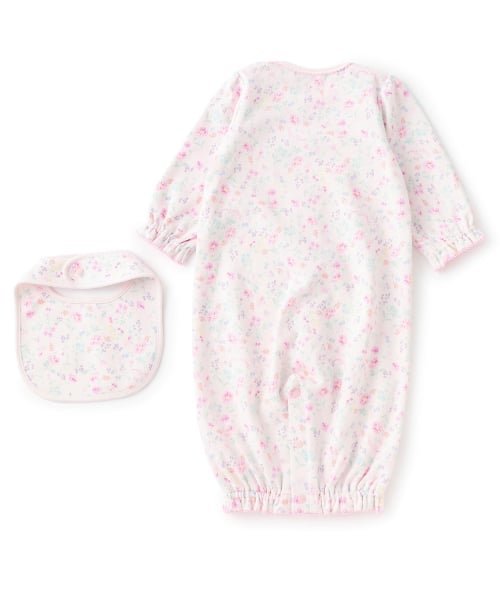 Комбинезон с цветочным узором (один в одном) и нагрудник Mezzo piano, Light Pink — фото 2