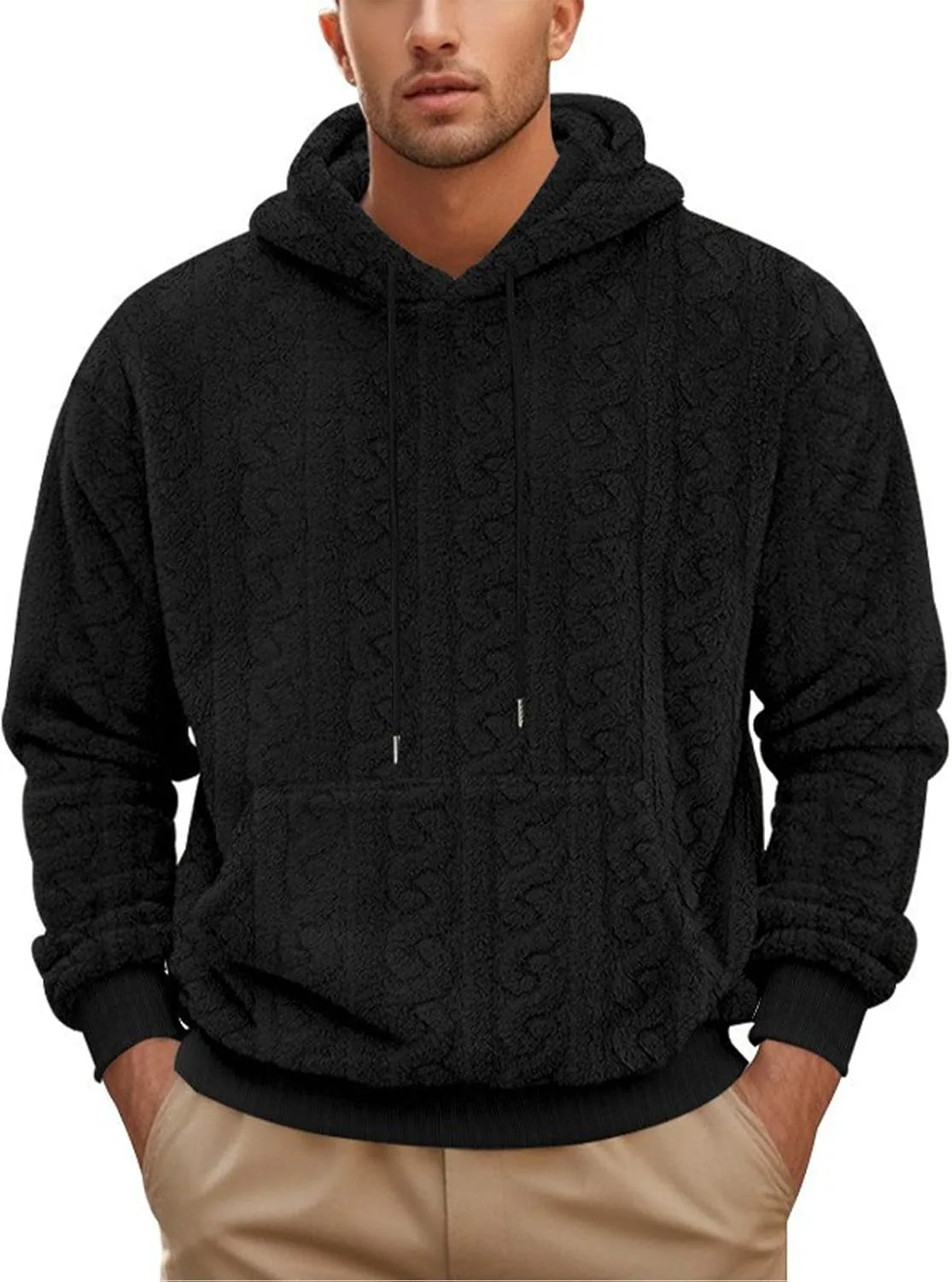 

Толстовка с капюшоном из флиса для мужчин, Casual, Loose Fit