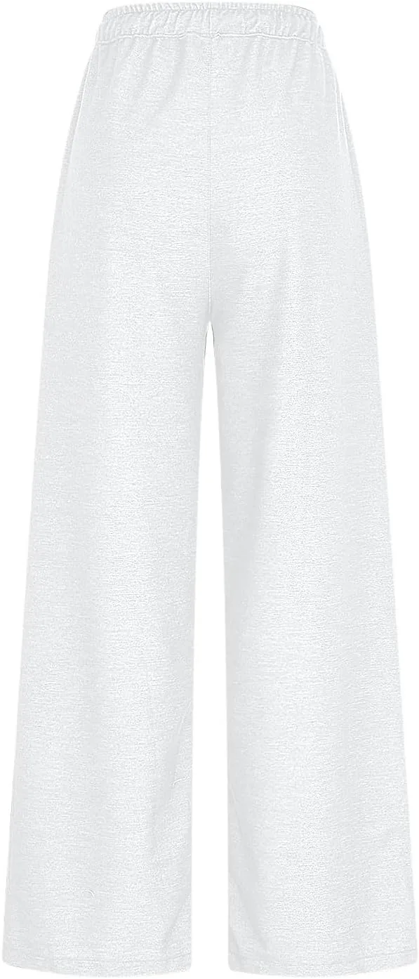 Женские джинсы sweatpants с широкими штанинами и эластичным поясом — фото 4