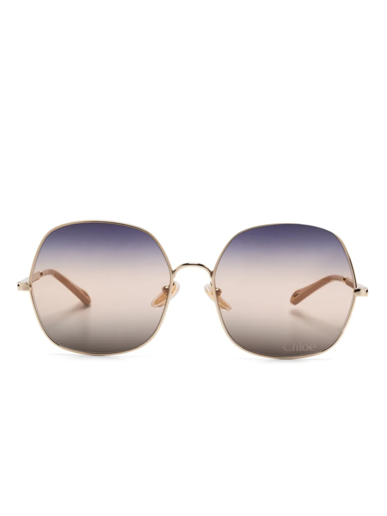 

Chloé Eyewear солнцезащитные очки в массивной оправе, золотой