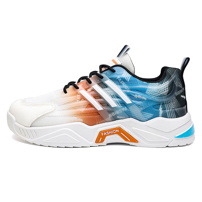 

Легкие нескользящие низкие повседневные туфли для мужчин Green feet, White Orange Blue