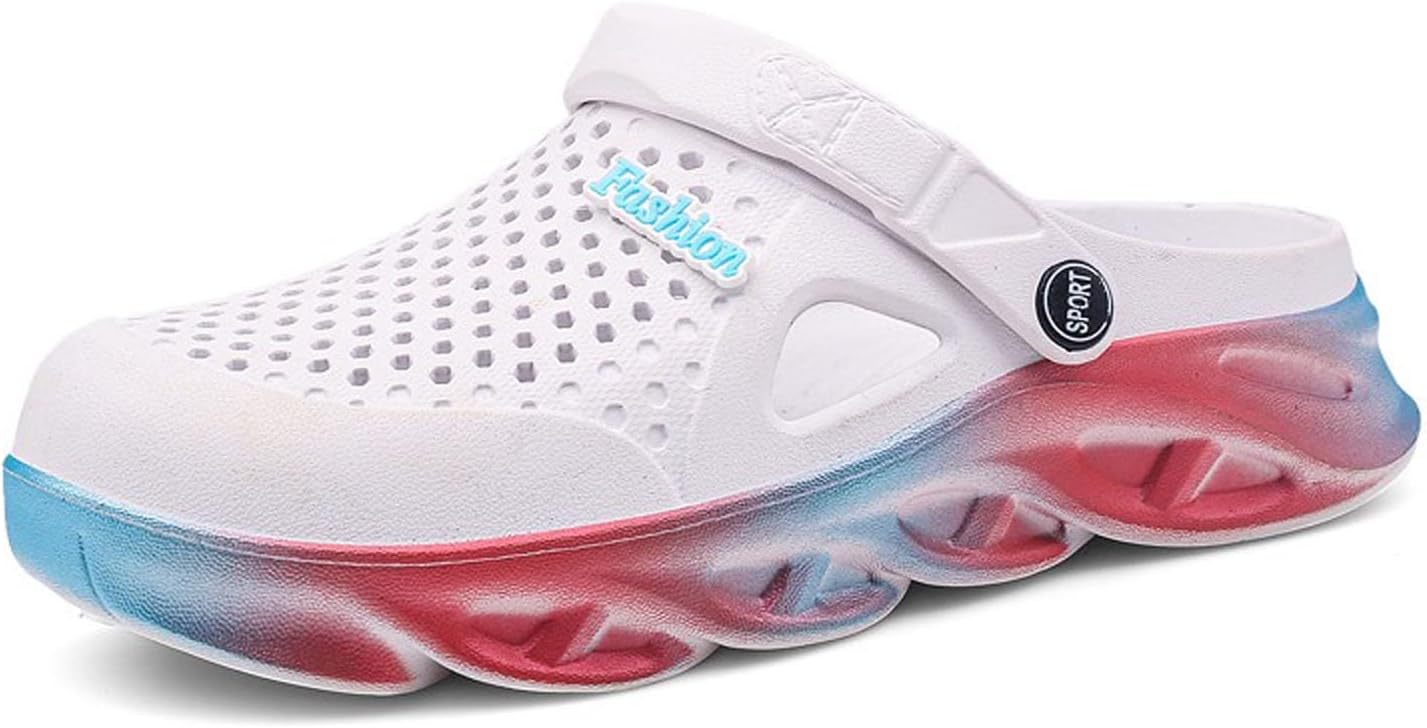 

Мужские сабо SECHRITE, садовая обувь, водные сандалии, резиновые сабо для мужчин, тапочки, водонепроницаемые шлепанцы, летние мюли, градиентный цвет, белый