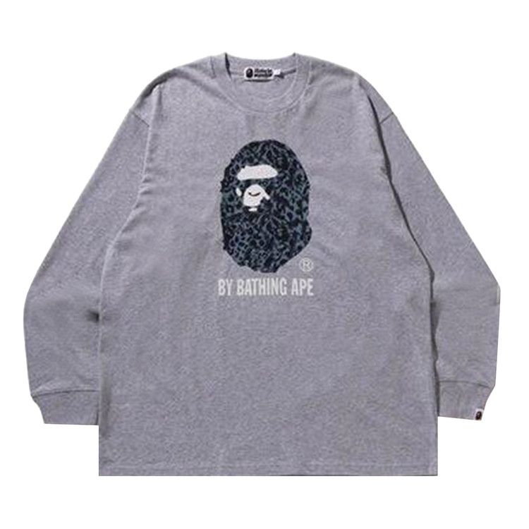 

Футболка BAPE Wild Leopard Pattern Relaxed Fit Long-Sleeve Tee, Grey