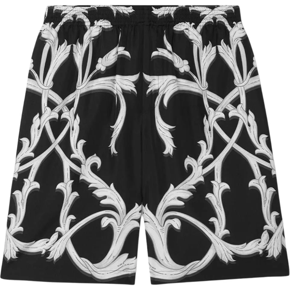 Шорты с принтом "Акант" в стиле барокко VERSACE, черный