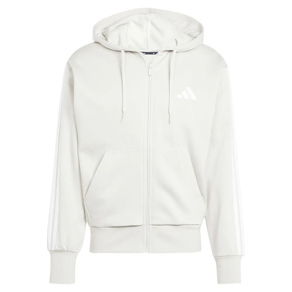 Толстовка adidas Essentials 3 Stripes Fleece full zip, бежевый — фото 3