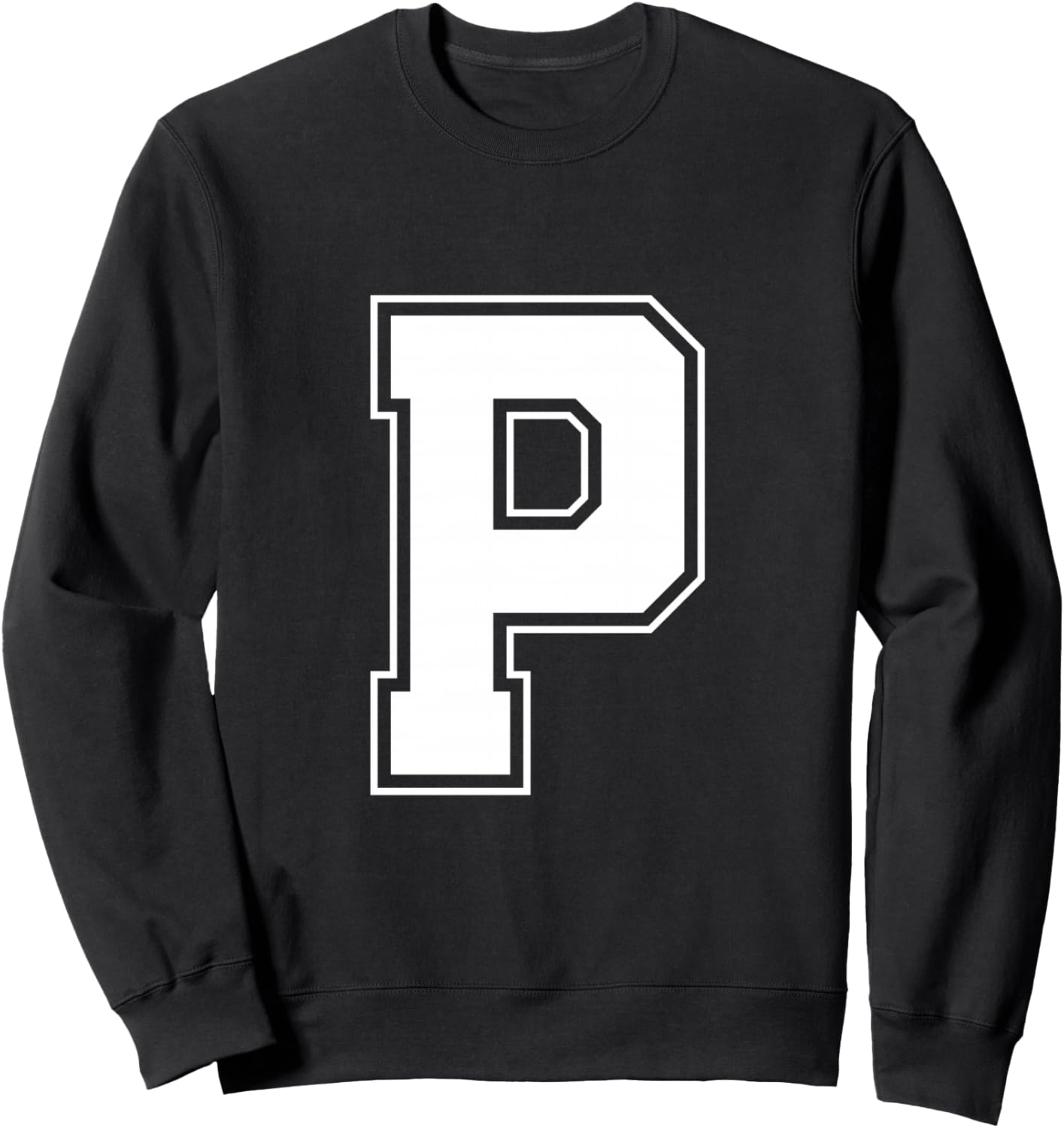 

Толстовка с монограммой в виде буквы P, крупной жирной буквы Capital, университетского алфавита Lucky Numbers Letters Favorite Sports Team Jersey, черный