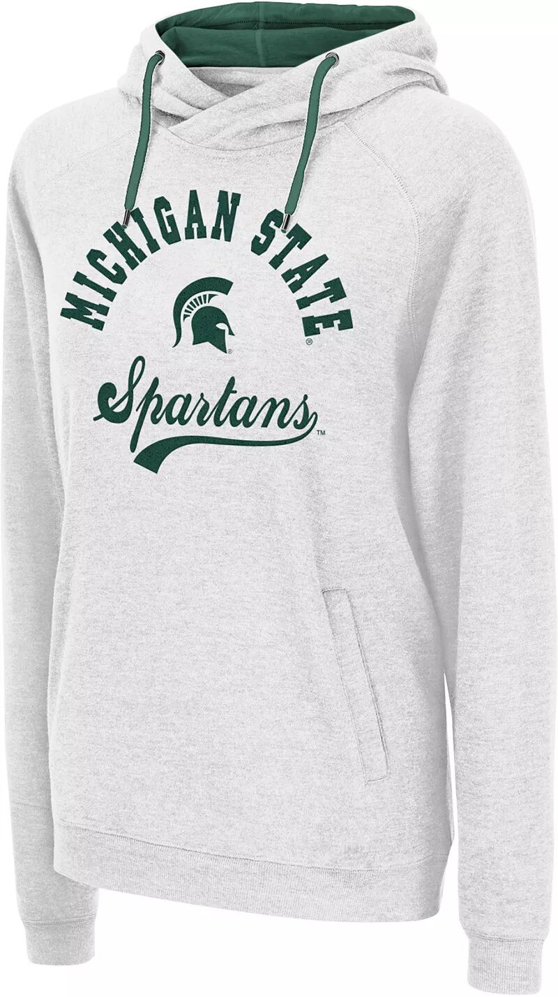 

Colosseum Женский белый пуловер с капюшоном Michigan State Spartans