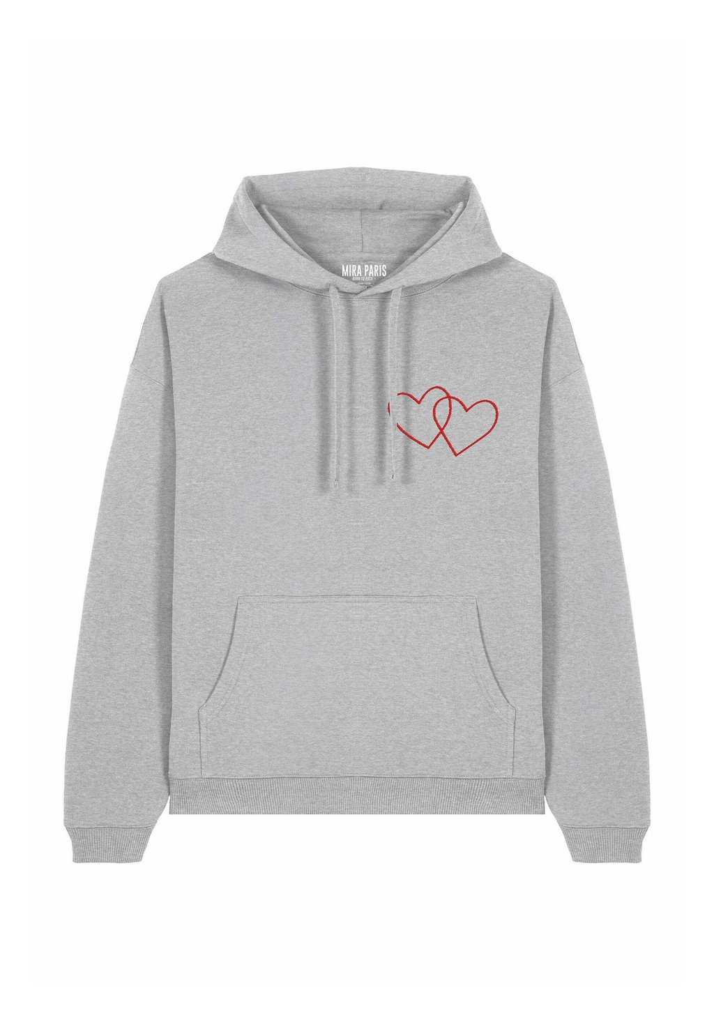 

Толстовка DOUBLE HEART EMBROIDERY UNISEX con cappuccio Mira Paris, серый