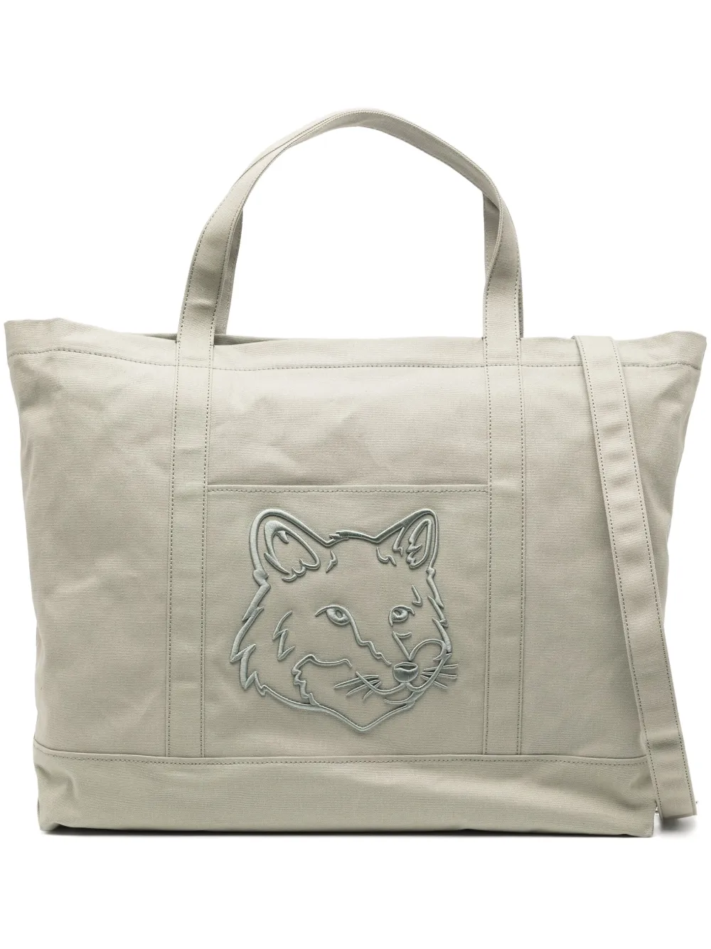 

Большая сумка-тоут Fox Head Maison Kitsuné, зеленый