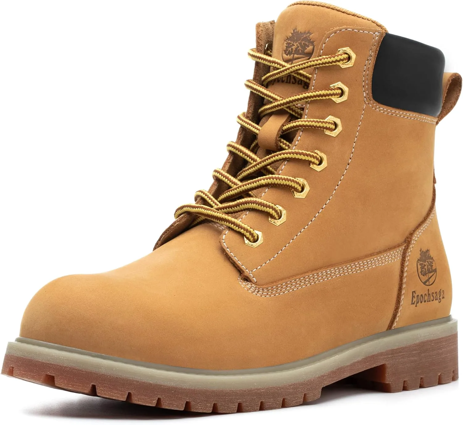 

Классические рабочие ботинки с мягким носком для мужчин и женщин, водонепроницаемые, из цельнозерновой кожи, утепленные, нескользящие, удобные, 6 дюймов, цвет загар Epochsaga