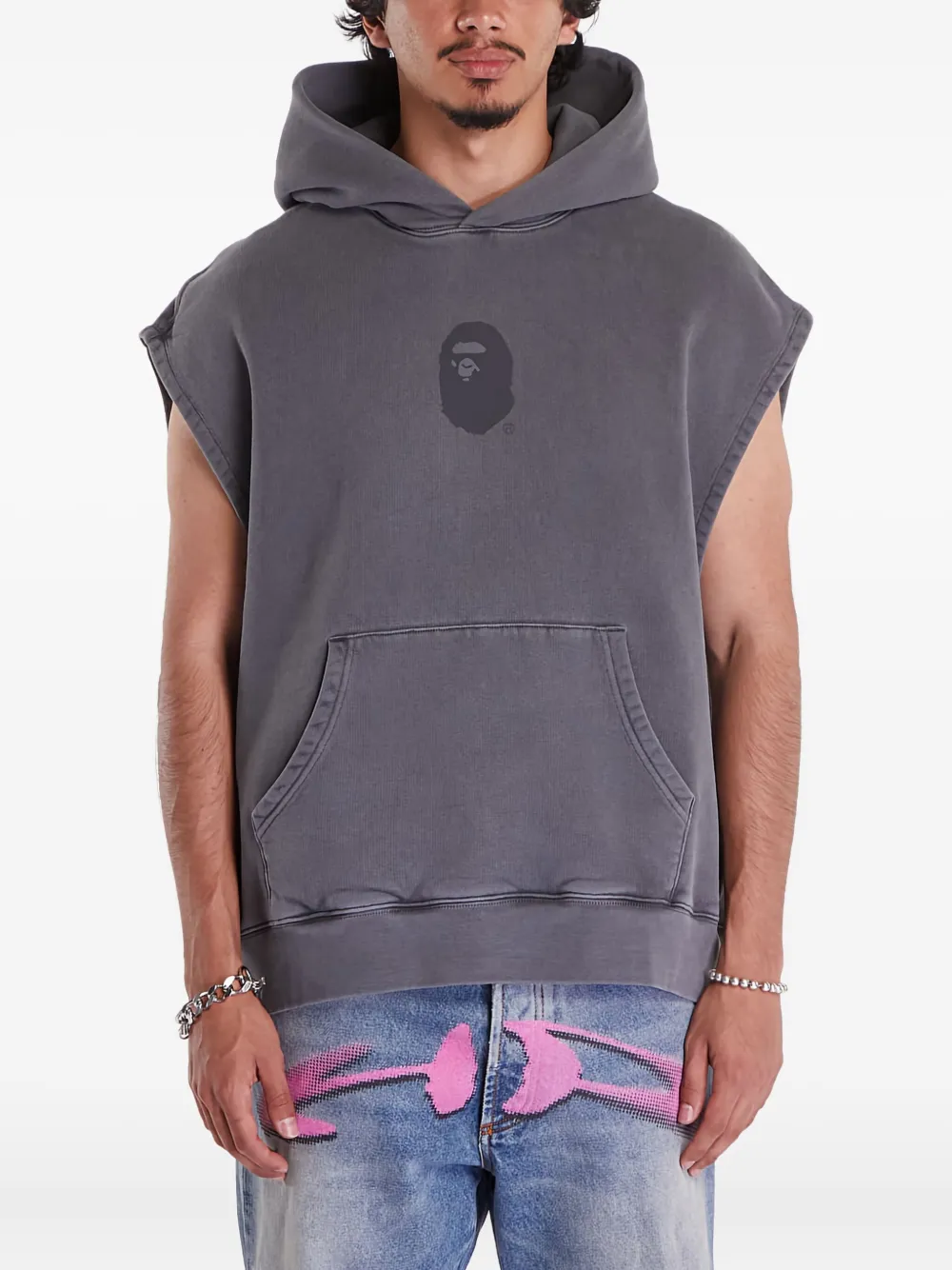 

Толстовка без рукавов с капюшоном A BATHING APE, серый