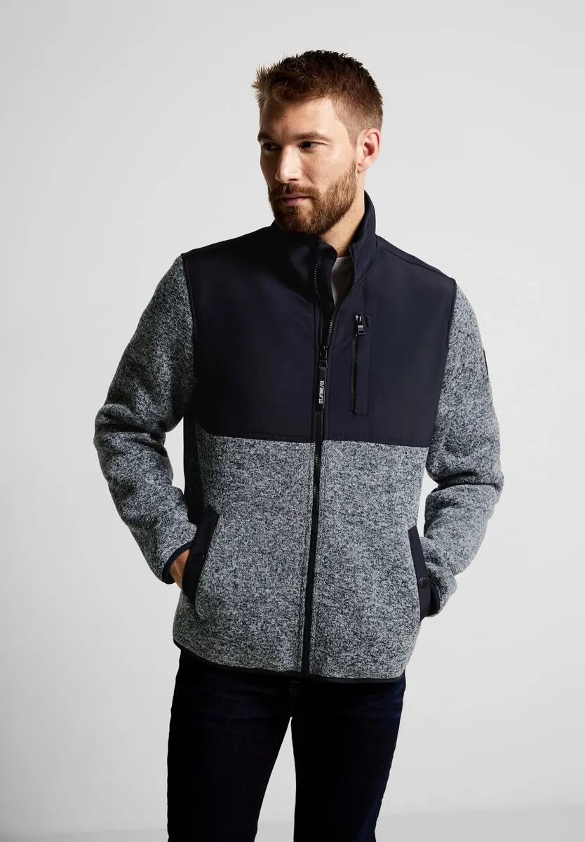 

STREET ONE МУЖСКАЯ уличная куртка, без капюшона, с современной стежкой Street One Men, синий