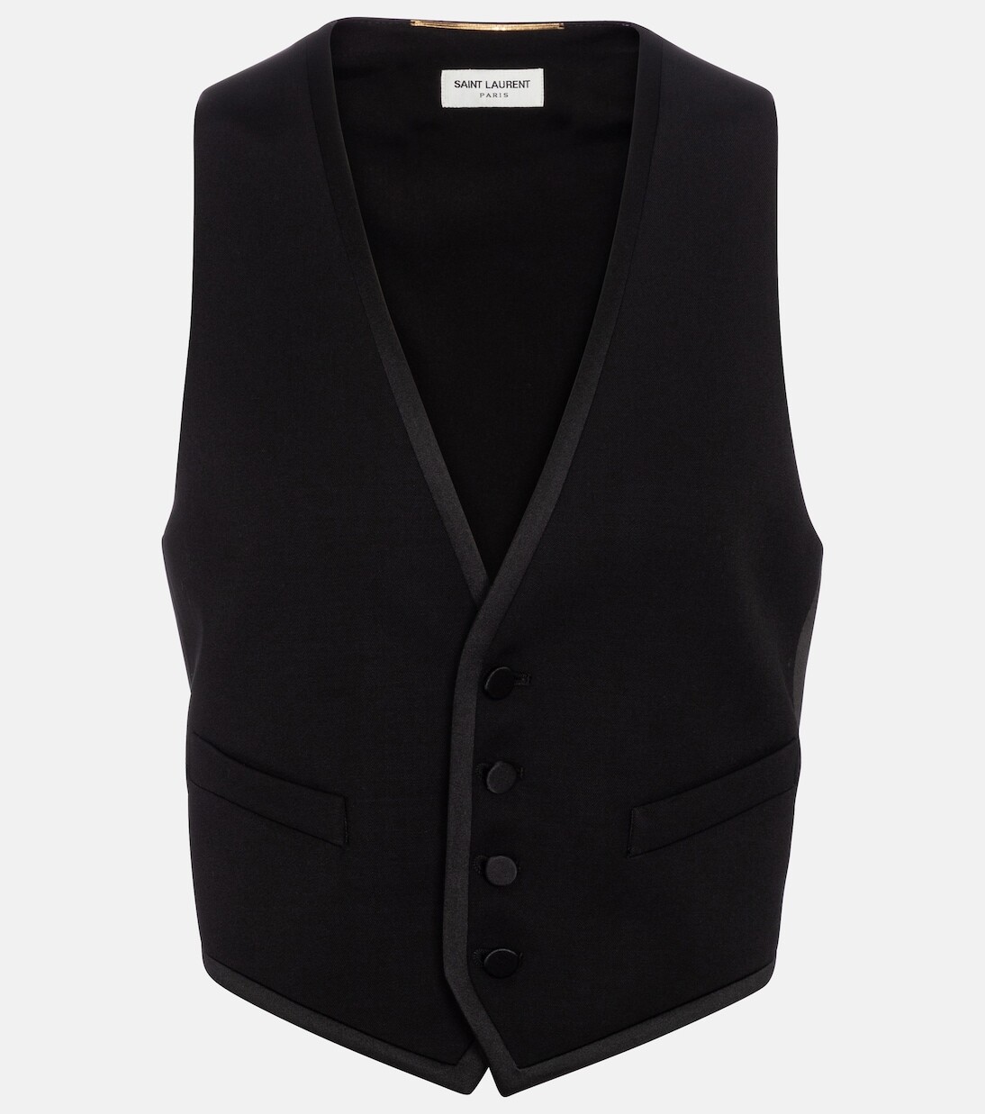 

Жилет из шерсти grain de poudre Saint Laurent, черный