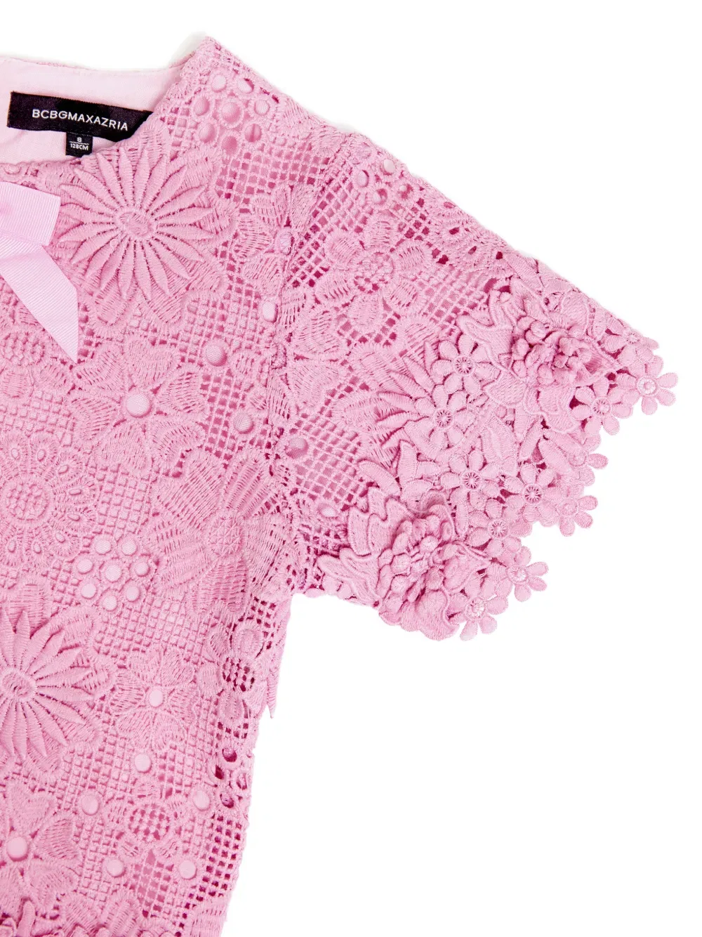 Топ с цветочным кружевом Bcbg Kids, розовый — фото 4
