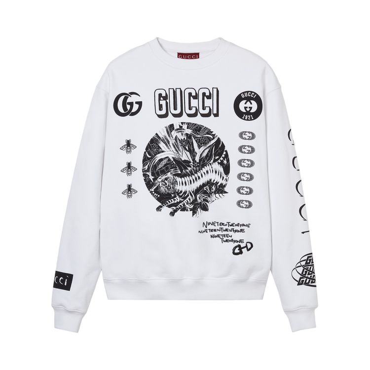 

Толстовка Gucci Interlocking Logo Crewneck Sweatshirt 'White', белый