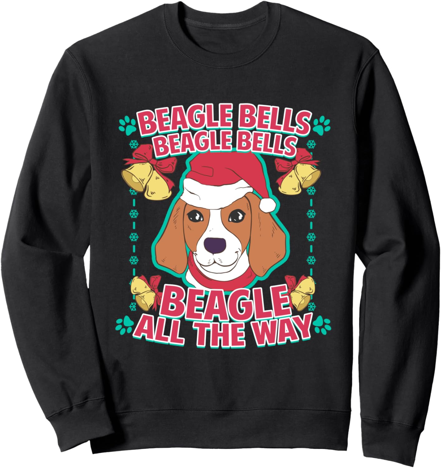 

Забавная рождественская толстовка с надписью «Beagle Bells Beagle All The Way Dog», черная Funny Christmas Holiday Outfit., Черный, Забавная рождественская толстовка с надписью «Beagle Bells Beagle All The Way Dog», черная Funny Christmas Holiday Outfit.