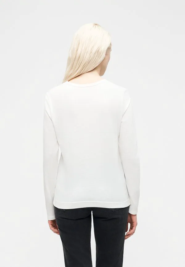 Футболка с длинными рукавами и круглым вырезом Gap, White — фото 3