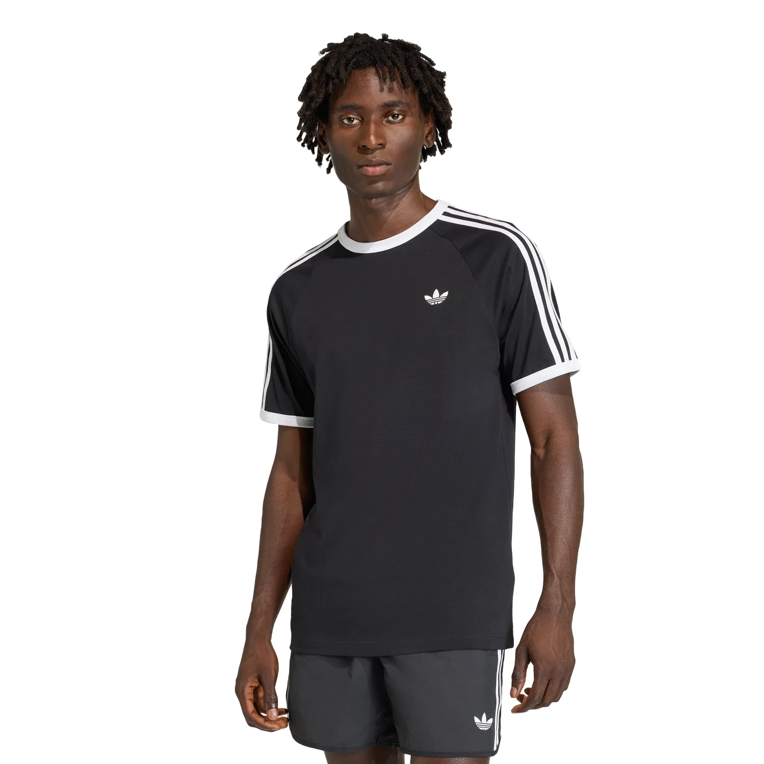 Мужская футболка с 3 полосками, чёрная, от Adidas — фото 4