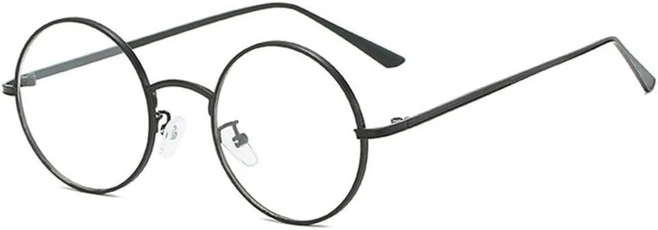 

Классические мужские круглые солнцезащитные очки для женщин в металлической оправе с защитой от УФ-излучения UV400. Модные очки для мужчин и женщин MTZJH, Black-clear