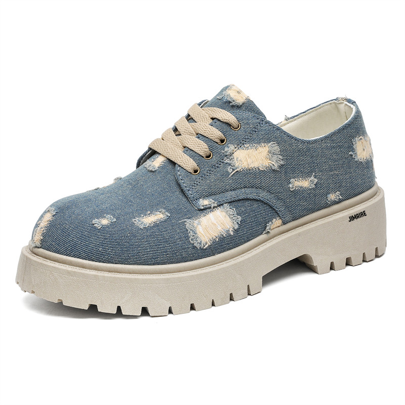 

King Jinmai Мужские повседневные кеды Low Top в джинсовом синем цвете, цвет Denim Blue