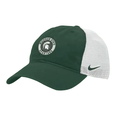 

Бейсболка Nike Michigan State Heritage86 College Trucker Hat, цвет Noble Green