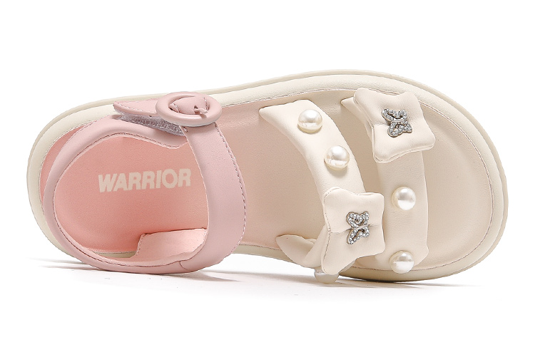 Дышащие легкие детские сандалии для детей WARRIOR, бежевый/розовый — фото 3