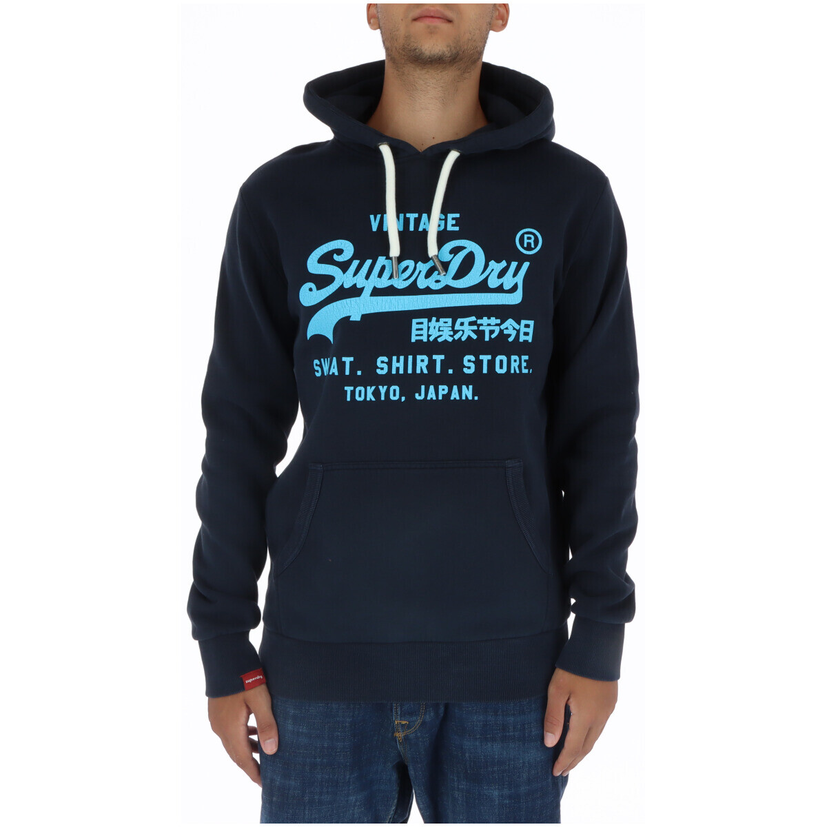 

Толстовка мужская Superdry. с принтом, синий