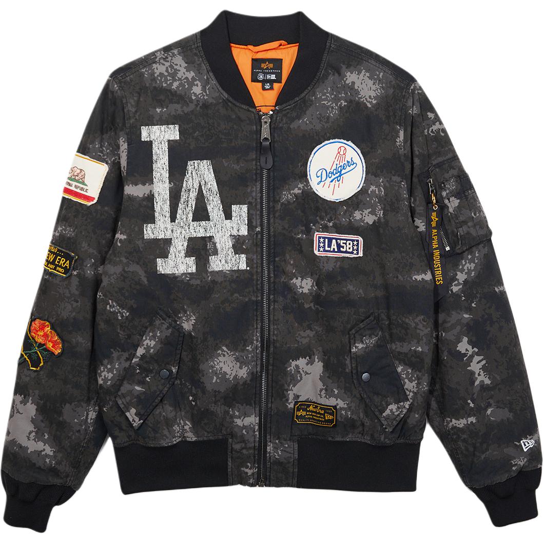 

Бейсбольная куртка Alpha Industries Co branded By Alpha Industries FW25, унисекс New Era, черный camouflage