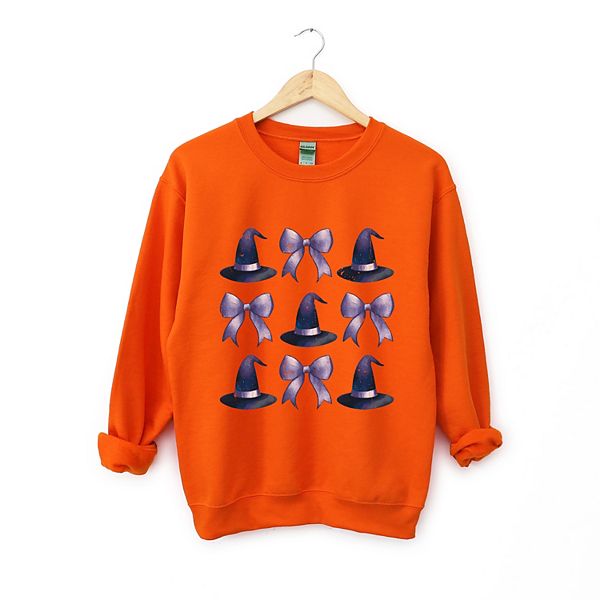 

Свитшот женский с принтом Coquette witch hat collage Simply Sage Market, Orange