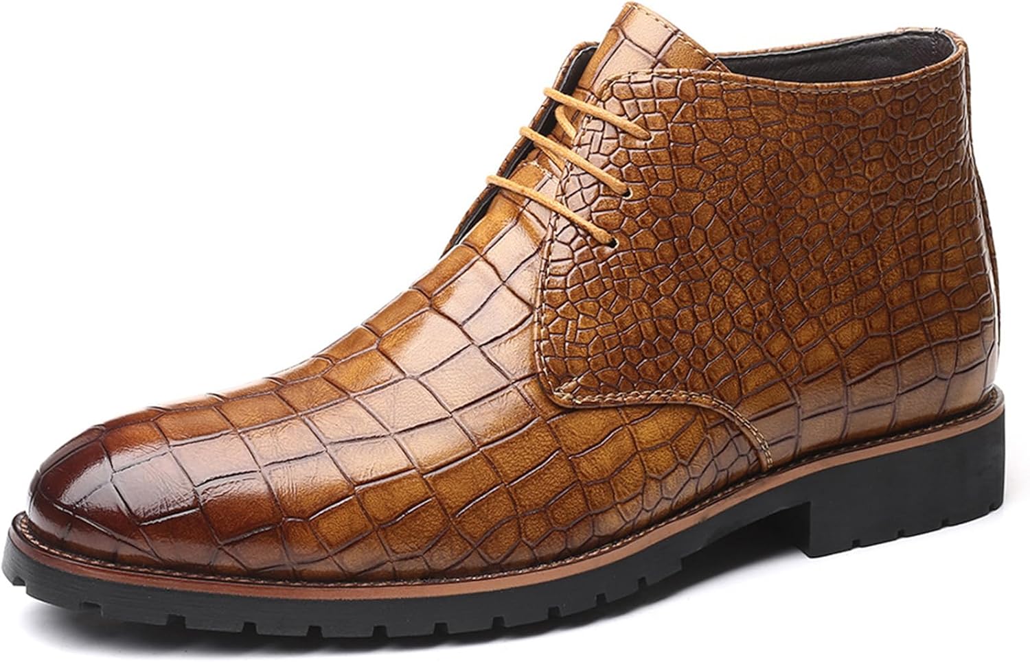 

Мужские кожаные повседневные ботинки RiceelSor с шнуровкой Чакка, дышащие, ручной работы, с тиснением под крокодила, деловые, средние, с крыльями в стиле Оксфорд, желтый