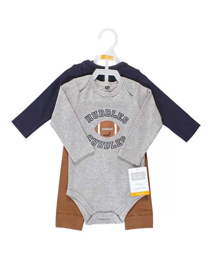Детский комплект для мальчиков Hudson 3Pc с длинным рукавом и штанишками Hudson Baby, серый — фото 2