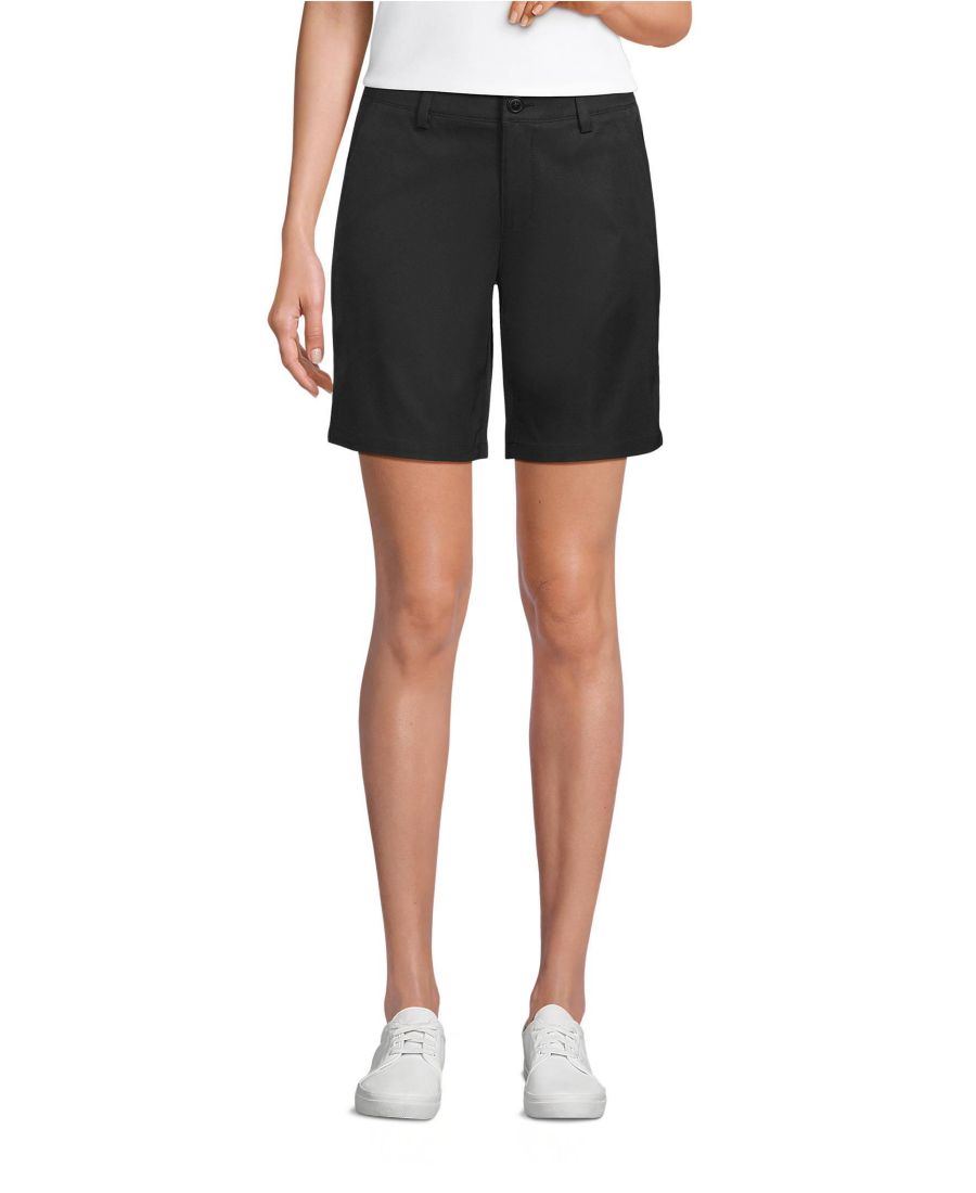 

Школьная форма, женские спортивные шорты-чиносы 9 дюймов Lands' End, Black