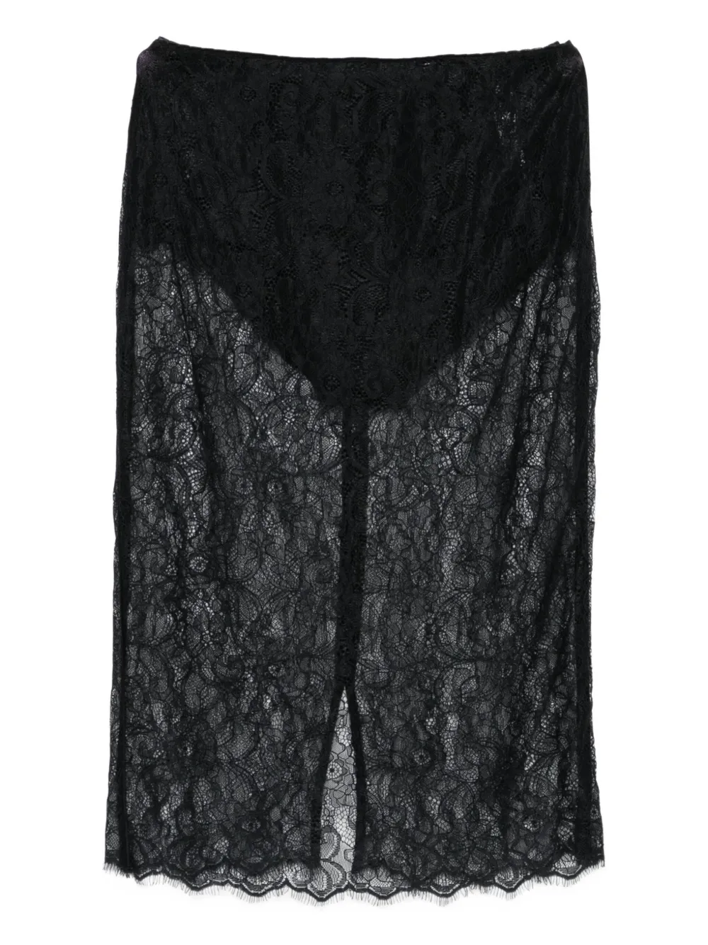 

Юбка из цветочного кружева Elisabetta Franchi, черный
