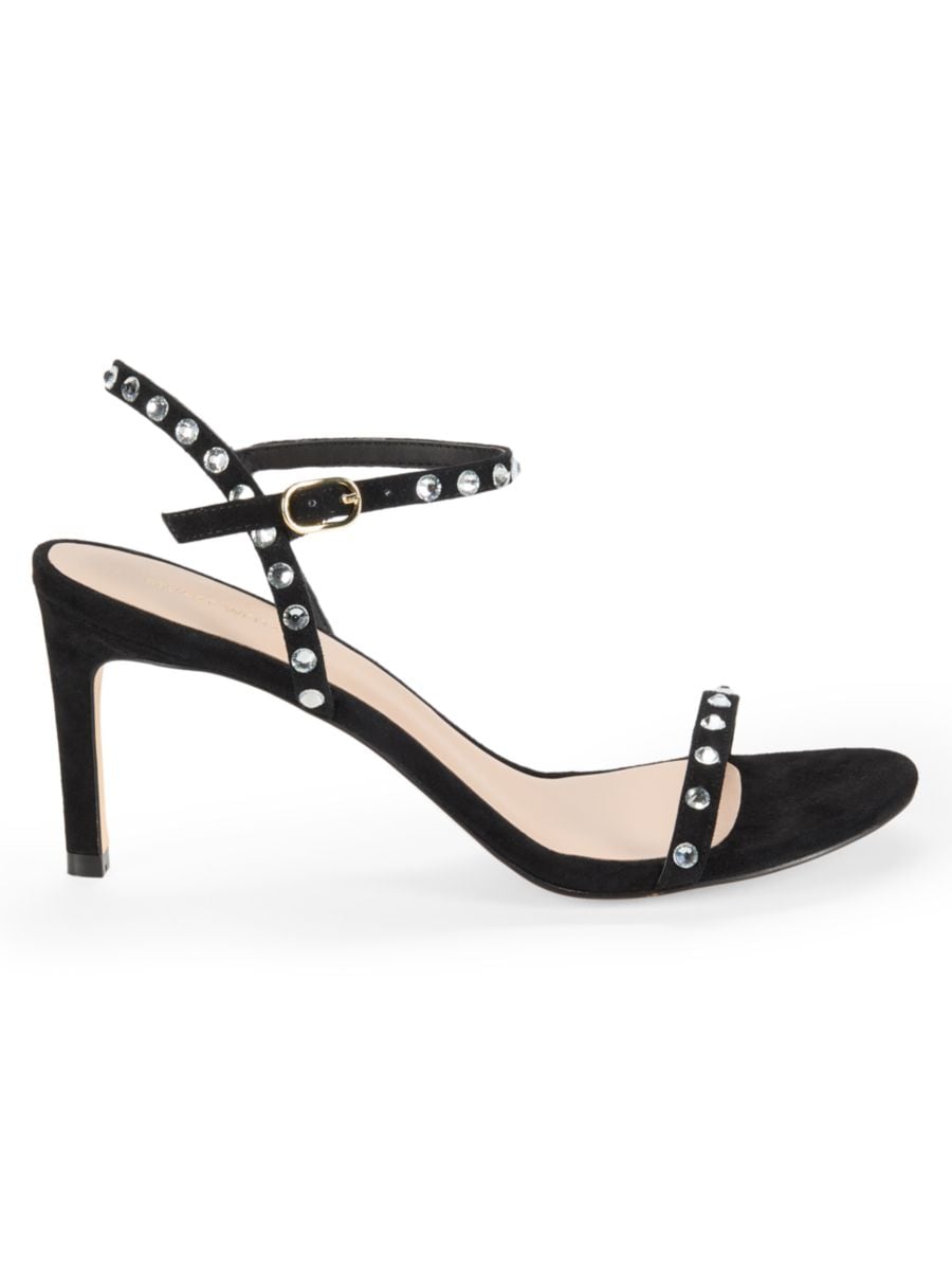 Замшевые сандалии с декором Dancer Stuart Weitzman, черный
