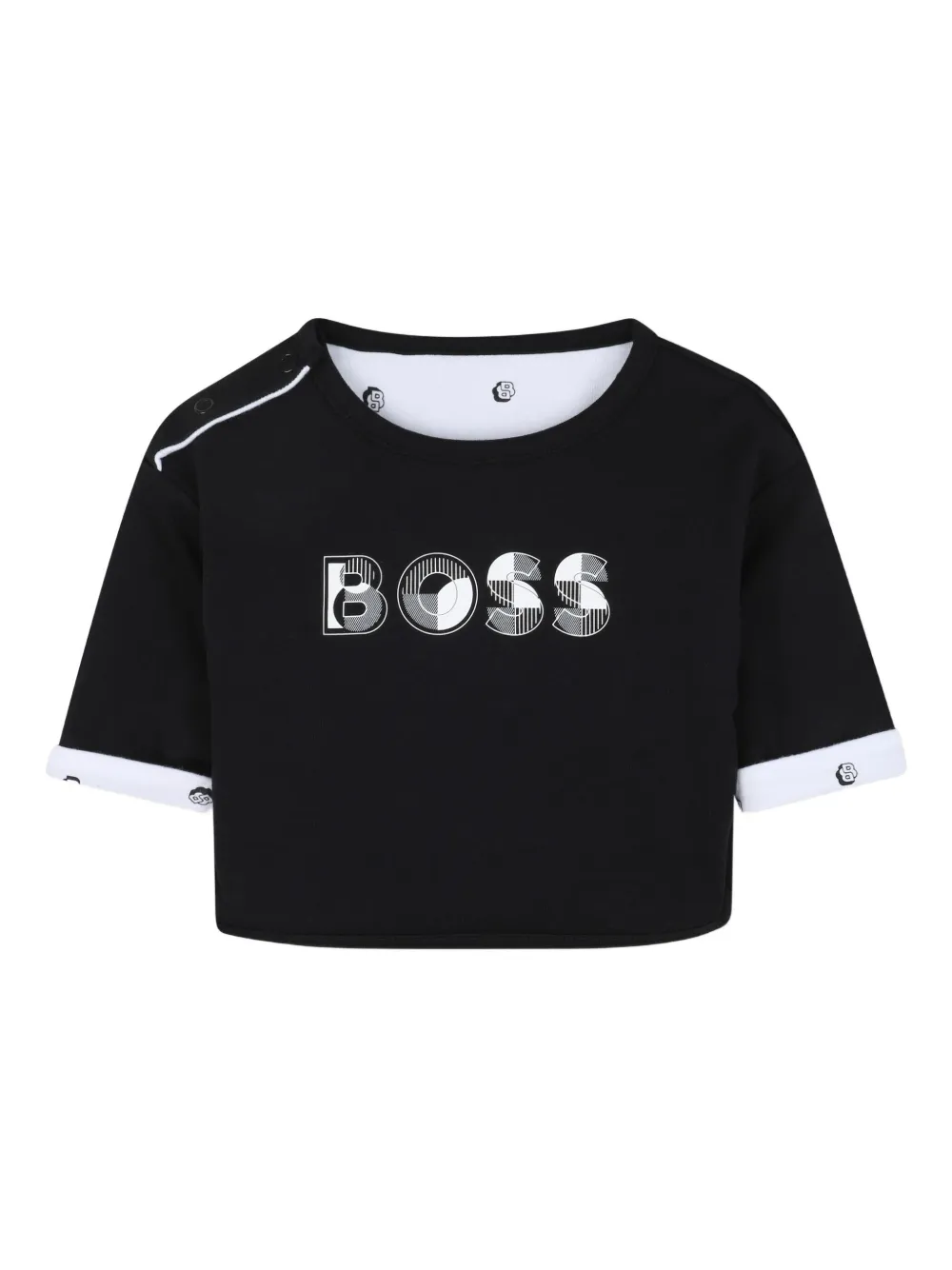 Комплект из футболки и брюк с логотипом BOSS Kidswear, черный — фото 3