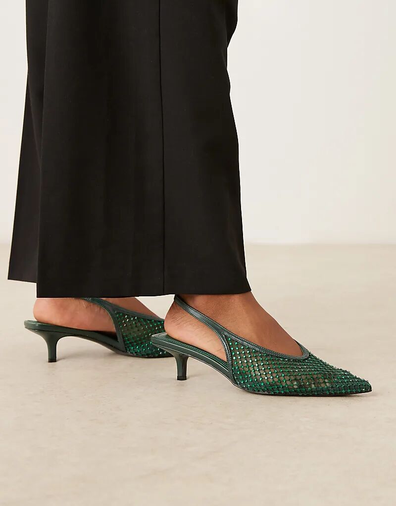 Туфли ASOS DESIGN Sydney на каблуке-рюмочке зеленого цвета с отделкой — фото 2