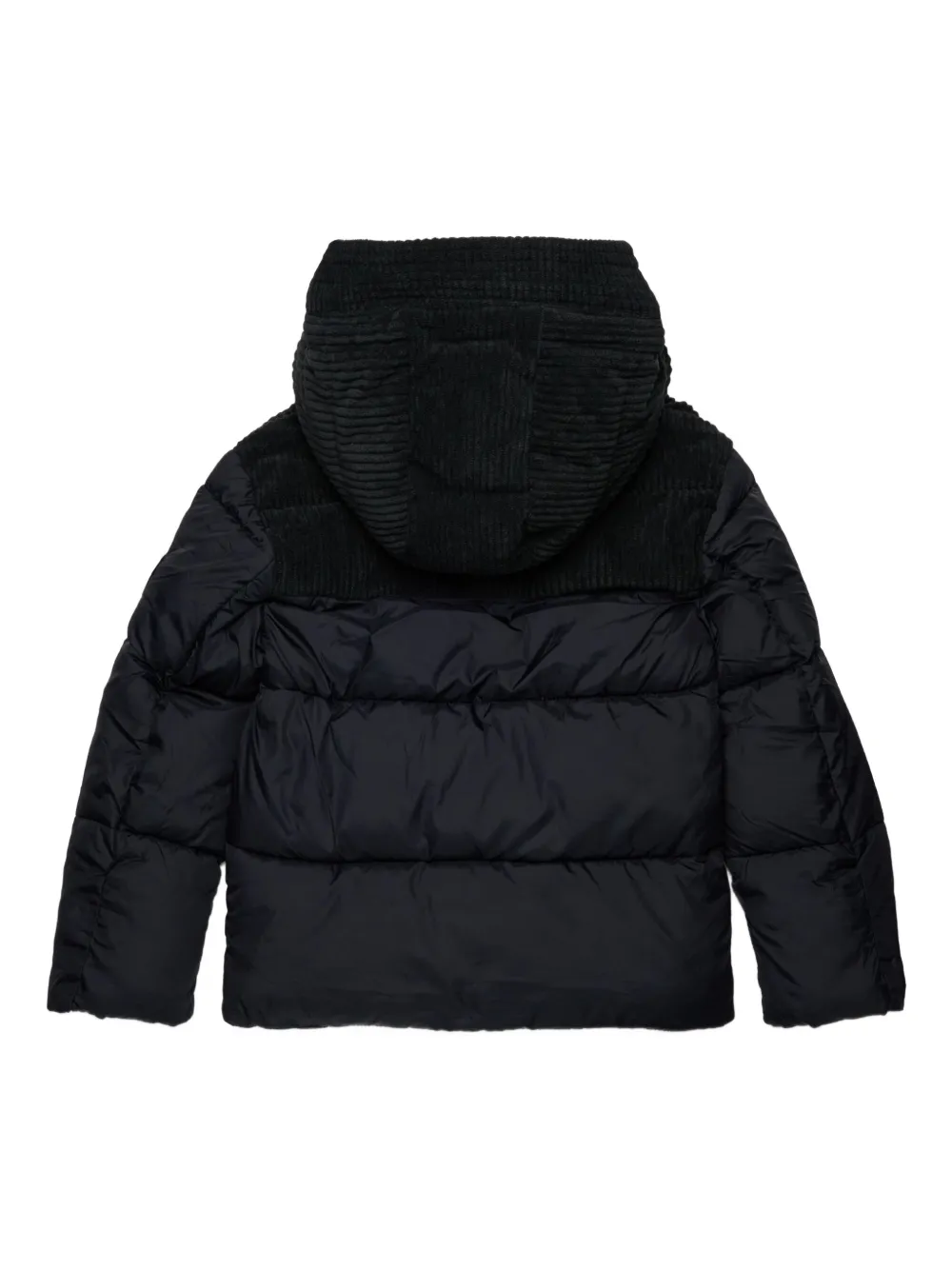Пуховик с вельветовыми вставками Diesel Kids, черный — фото 2