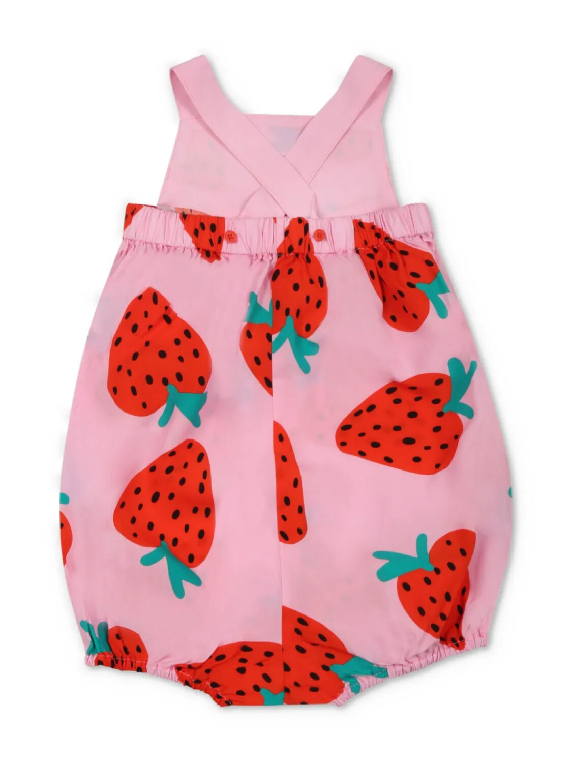 Детский комбинезон Stella McCartney Kids с принтом клубники, розовый — фото 2